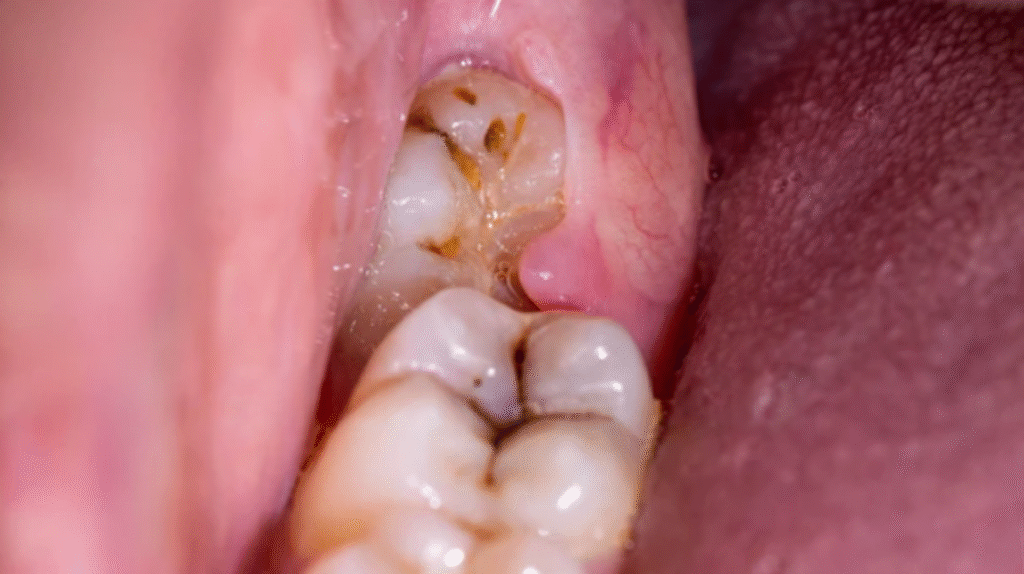 Ретиниран мъдрец с възпаление на околните тъкани – необходима е хирургична екстракция